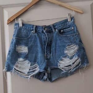 Signature8 Ripped Blue Jean Shorts